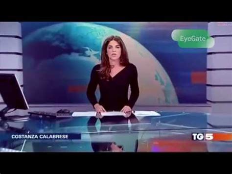 costanza calabrese desk|Italian news anchor Costanza Calabrese shows more by accident